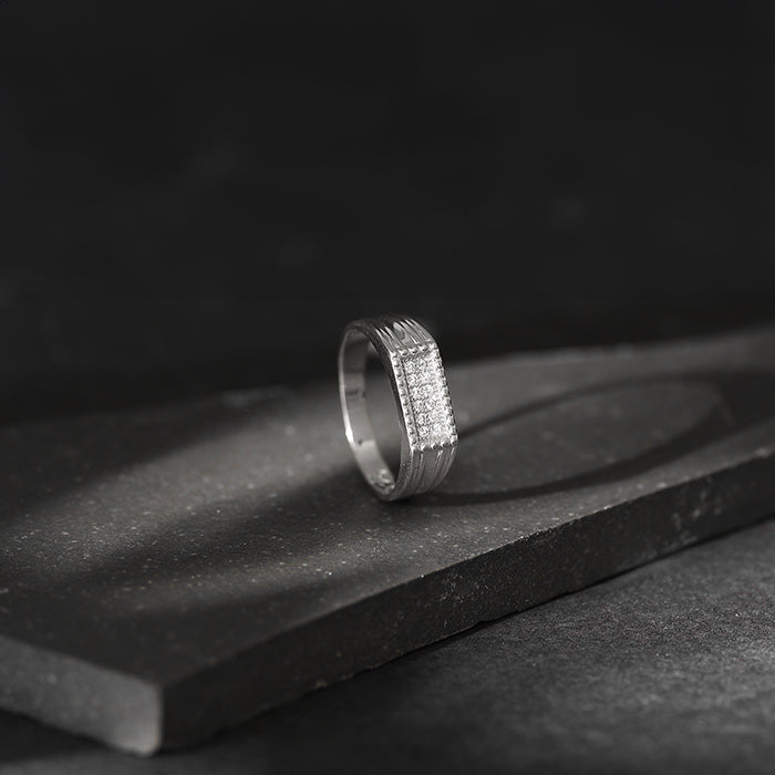 Silver Modern Simplicity Ring For Him - view 2
