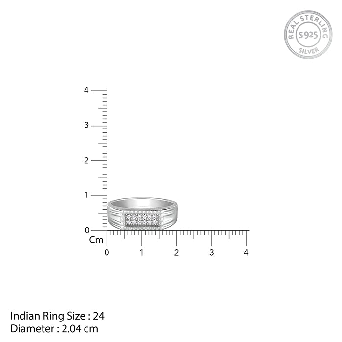 Silver Modern Simplicity Ring For Him - view 5