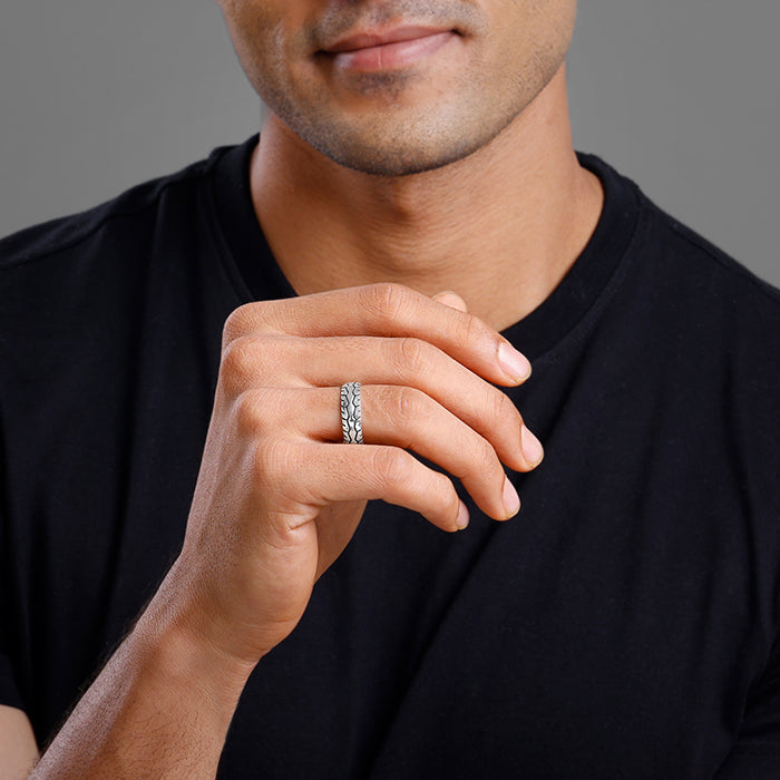 Oxidised Silver Classic Wonder Ring For Him - view 3