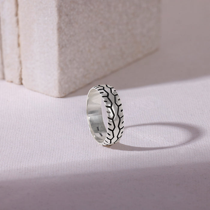 Oxidised Silver Classic Wonder Ring For Him - view 2