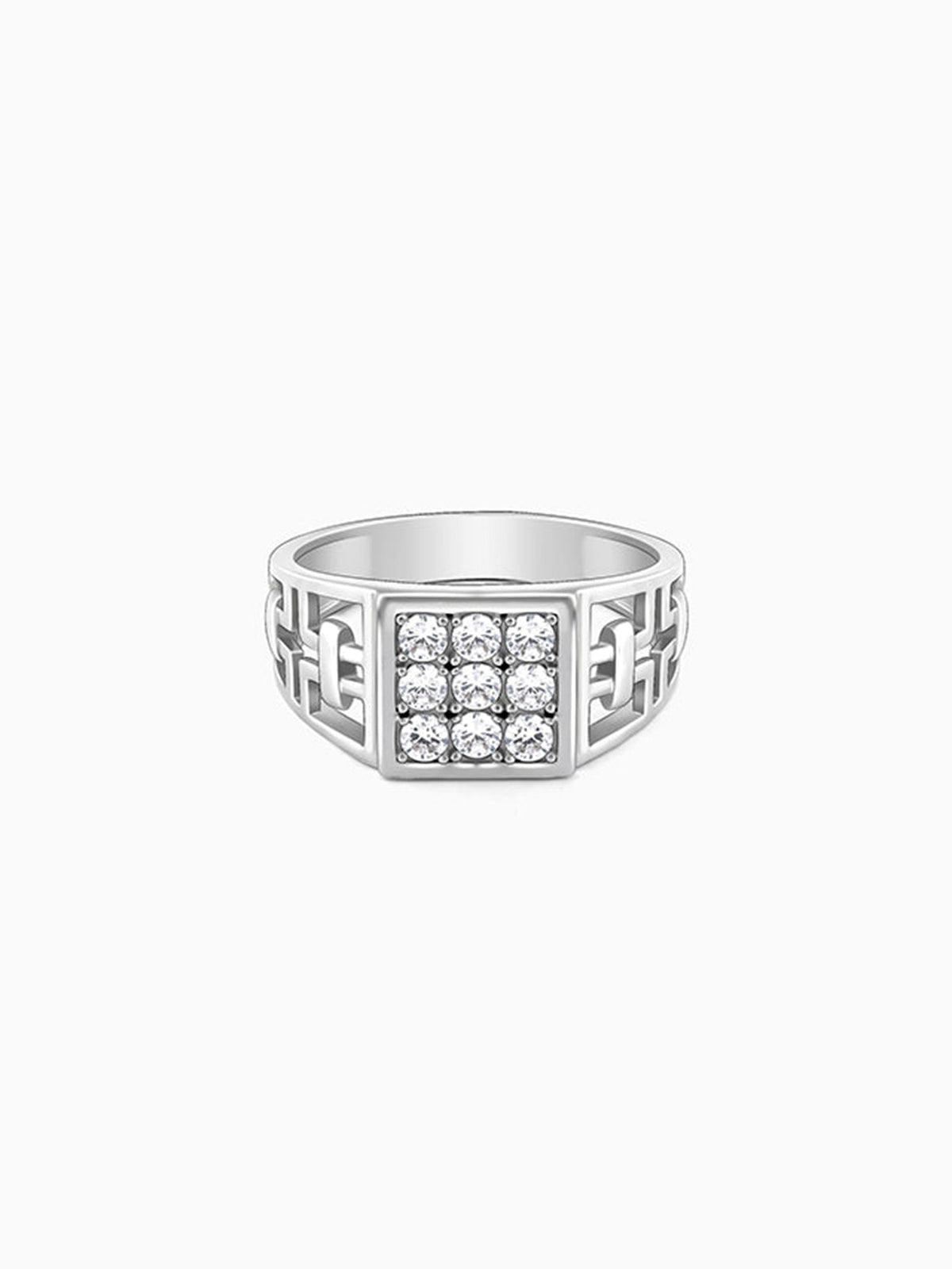 Silver Matrix Cross Ring For Him