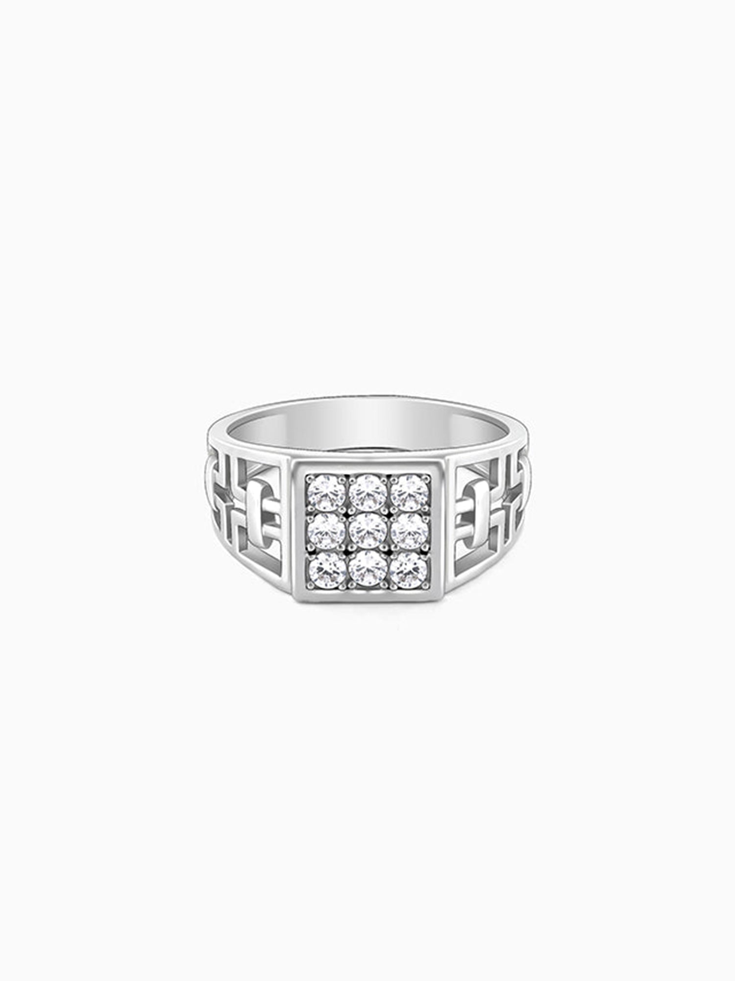 Silver Matrix Cross Ring For Him