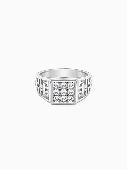 Silver Matrix Cross Ring For Him