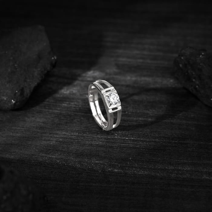 Silver Rock-Solid Ring For Him