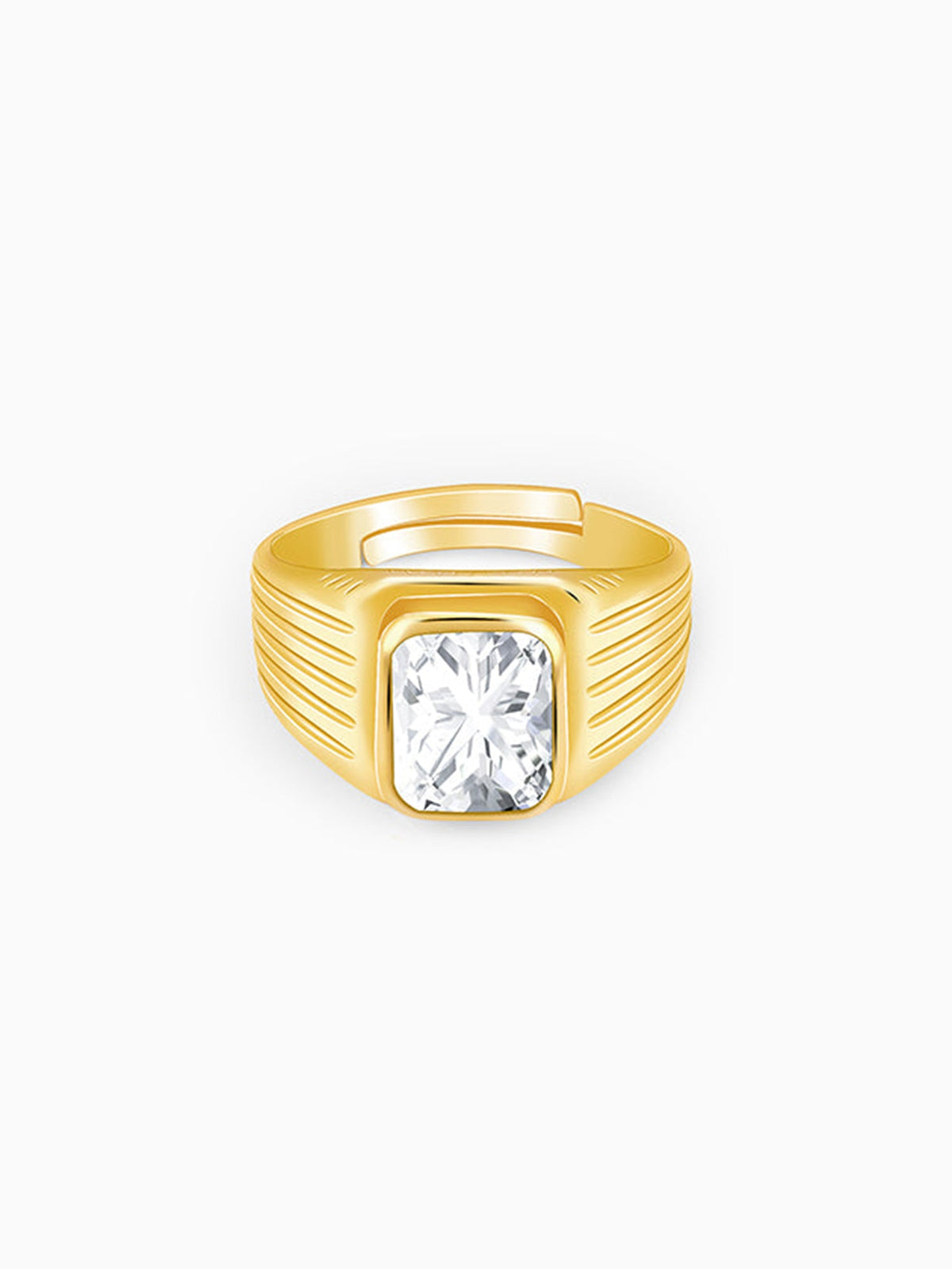 Golden Zircon Glory Ring For Him