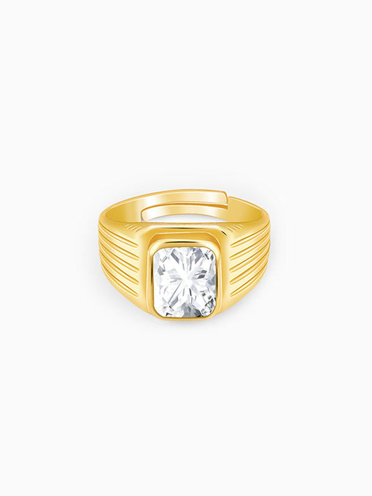 Golden Zircon Glory Ring For Him