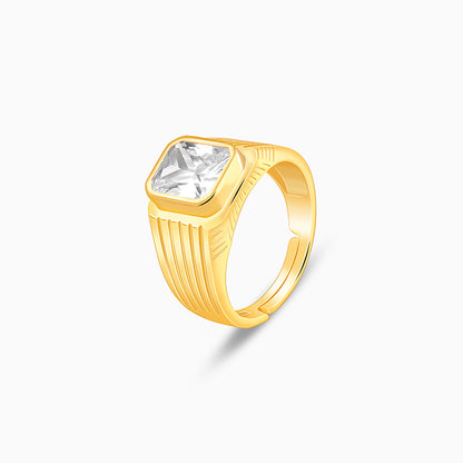 Golden Zircon Glory Ring For Him