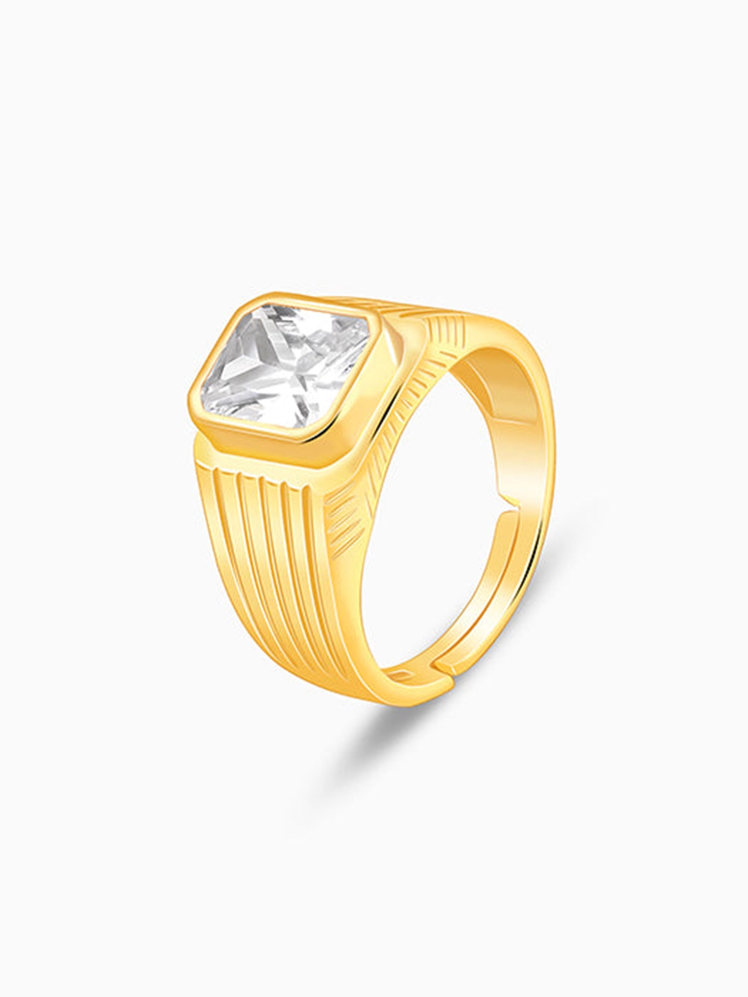 Golden Zircon Glory Ring For Him