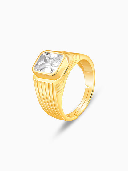 Golden Zircon Glory Ring For Him