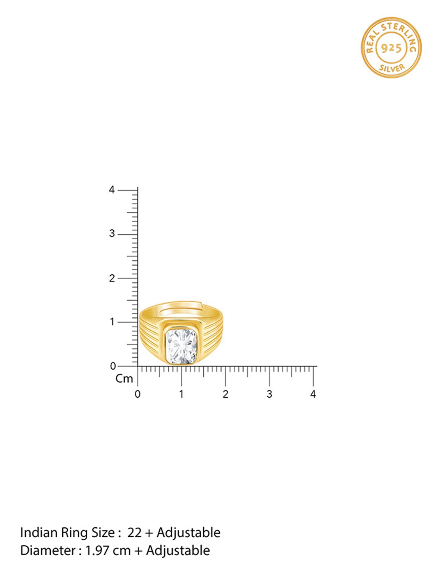 Golden Zircon Glory Ring For Him