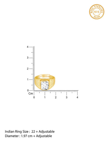 Golden Zircon Glory Ring For Him