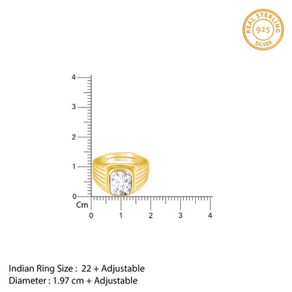 Golden Zircon Glory Ring For Him