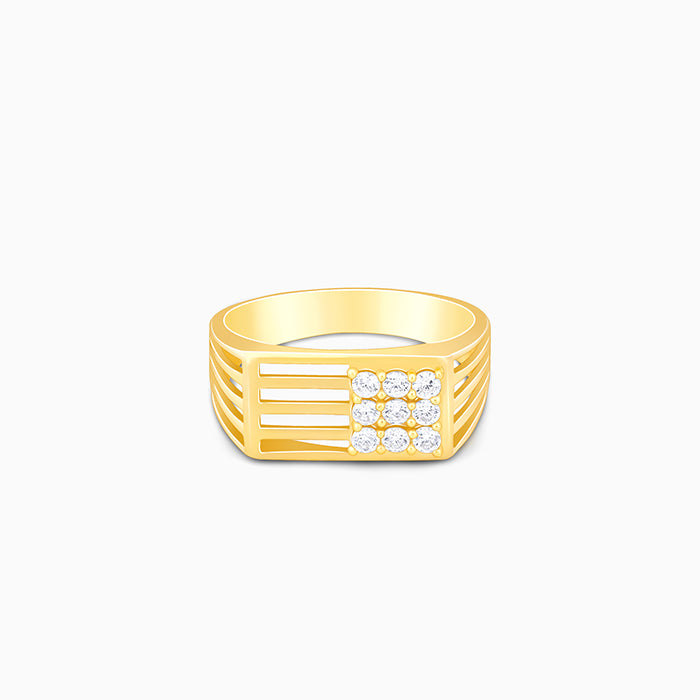 Golden Square in Rectangle Ring For Him