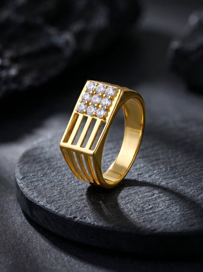 Golden Square in Rectangle Ring For Him
