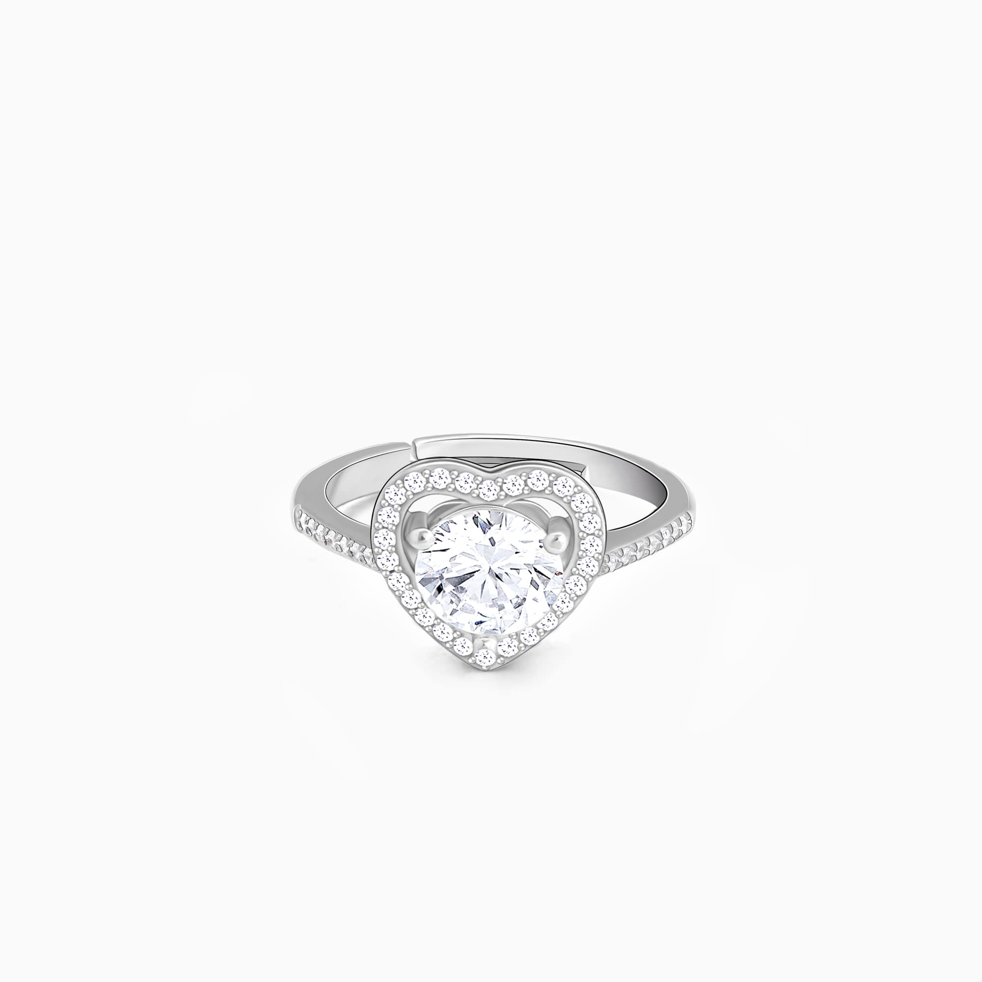 Silver Zircon Heart's Desire Ring - Image 1
