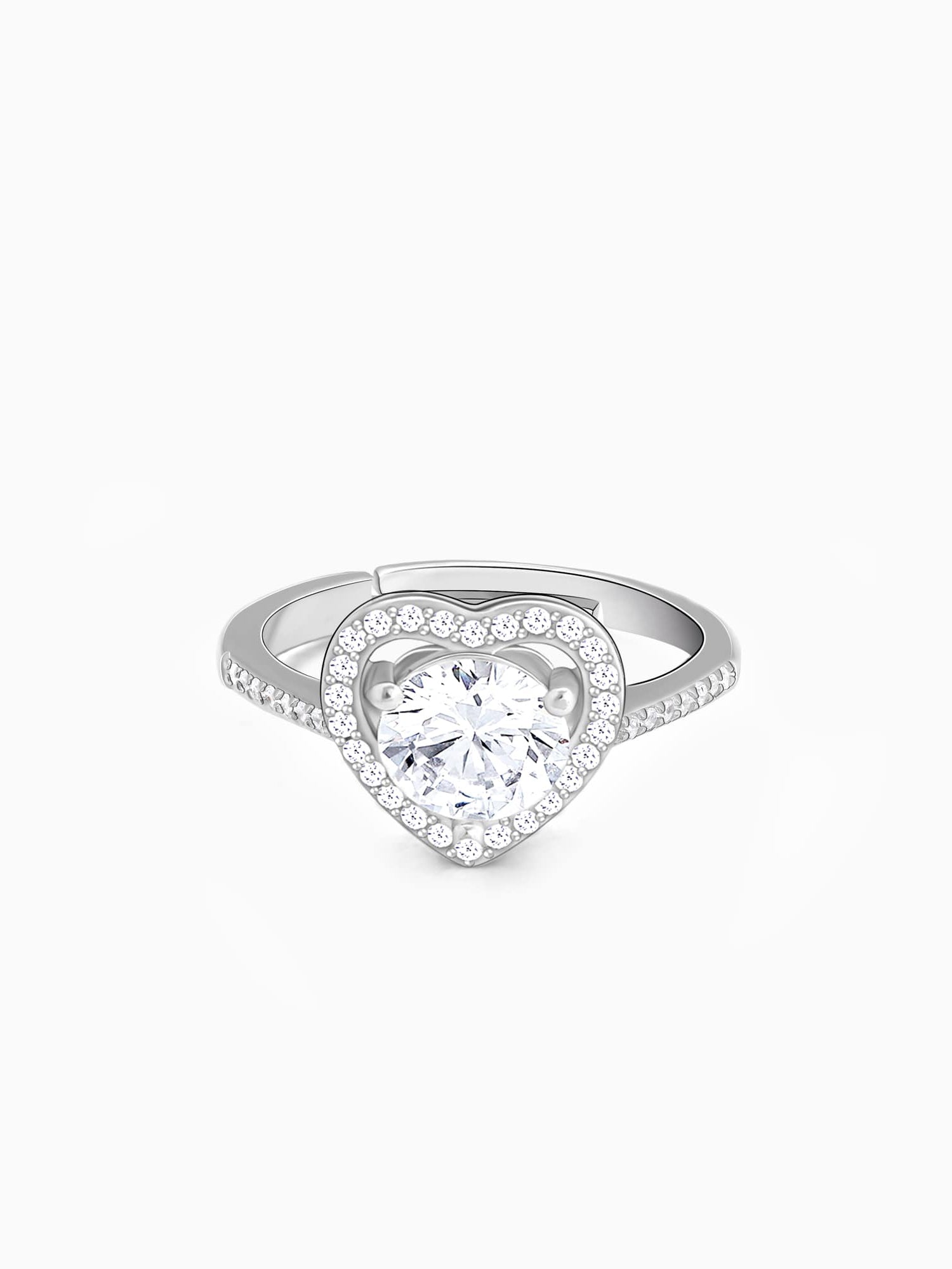 Silver Zircon Heart's Desire Ring