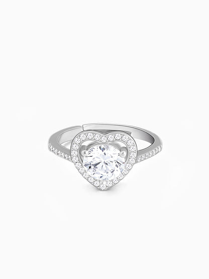 Silver Zircon Heart's Desire Ring