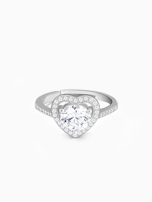 Silver Zircon Heart's Desire Ring