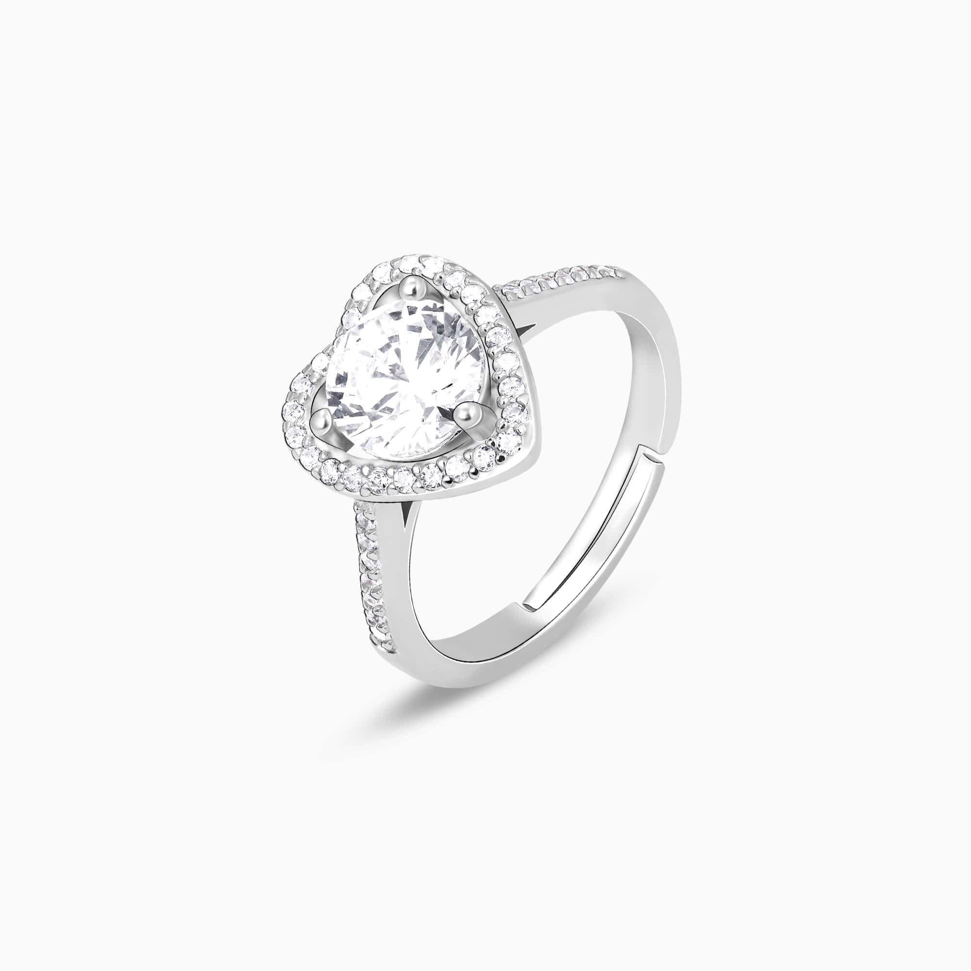 Diamond Heart Promise Ring 1/15 ct tw Round-cut Sterling Silver | Kay Outlet