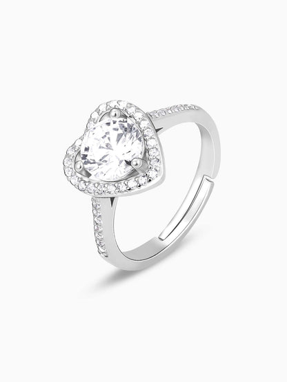 Silver Zircon Heart's Desire Ring