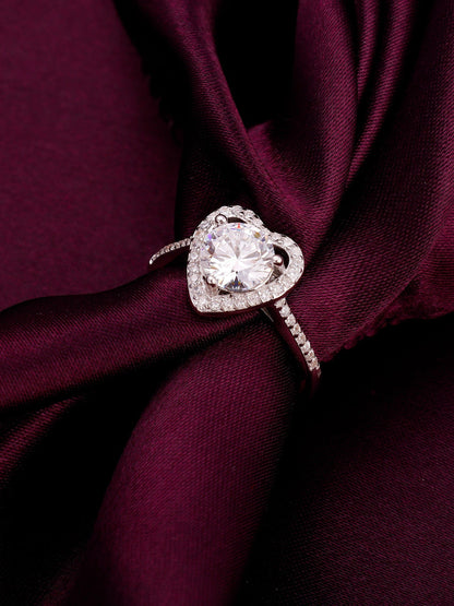 Silver Zircon Heart's Desire Ring