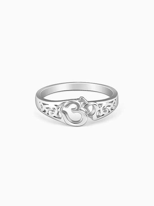 Silver Om Aura Ring For Him