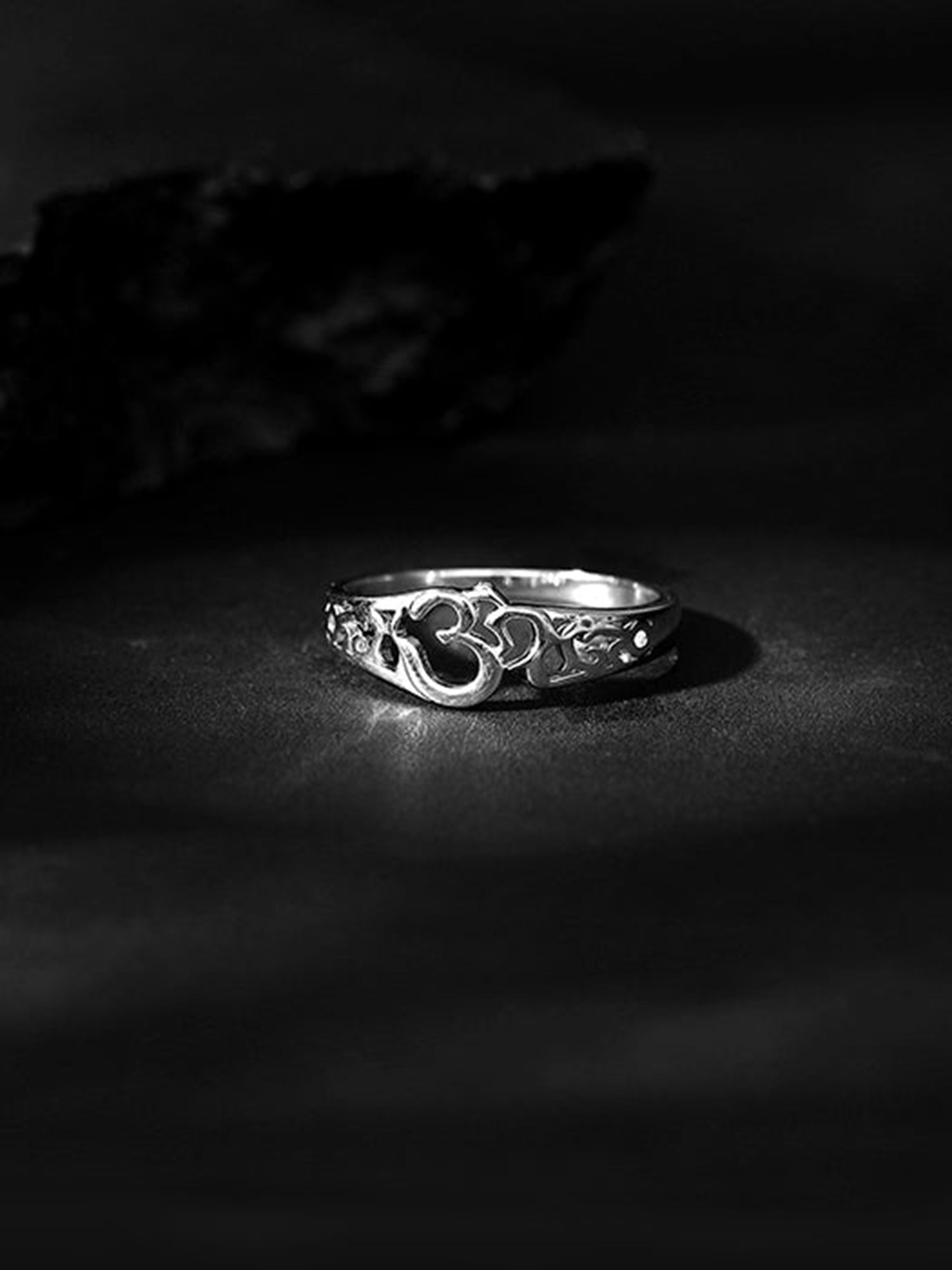 Silver Om Aura Ring For Him