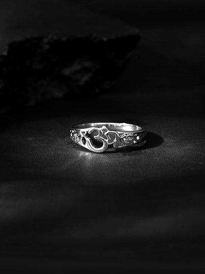 Silver Om Aura Ring For Him