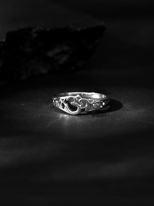 Silver Om Aura Ring For Him