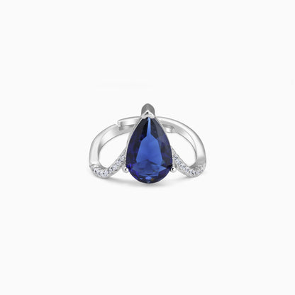 Silver Midnight Blue Ring
