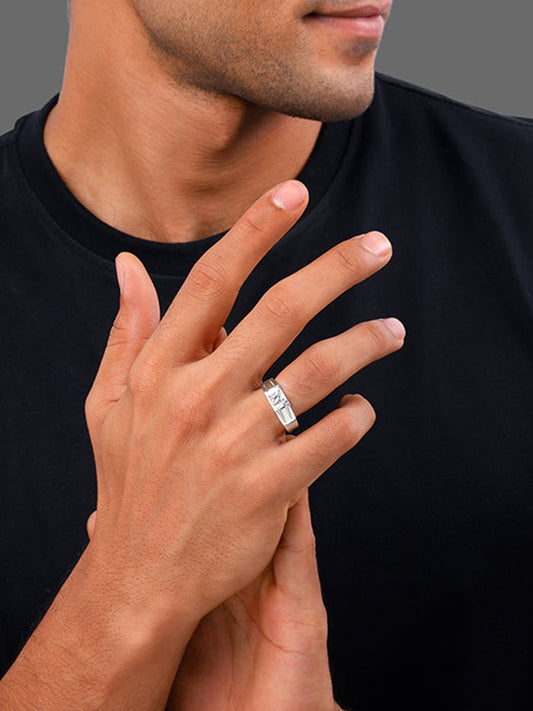 Silver Charm Away Ring For Him