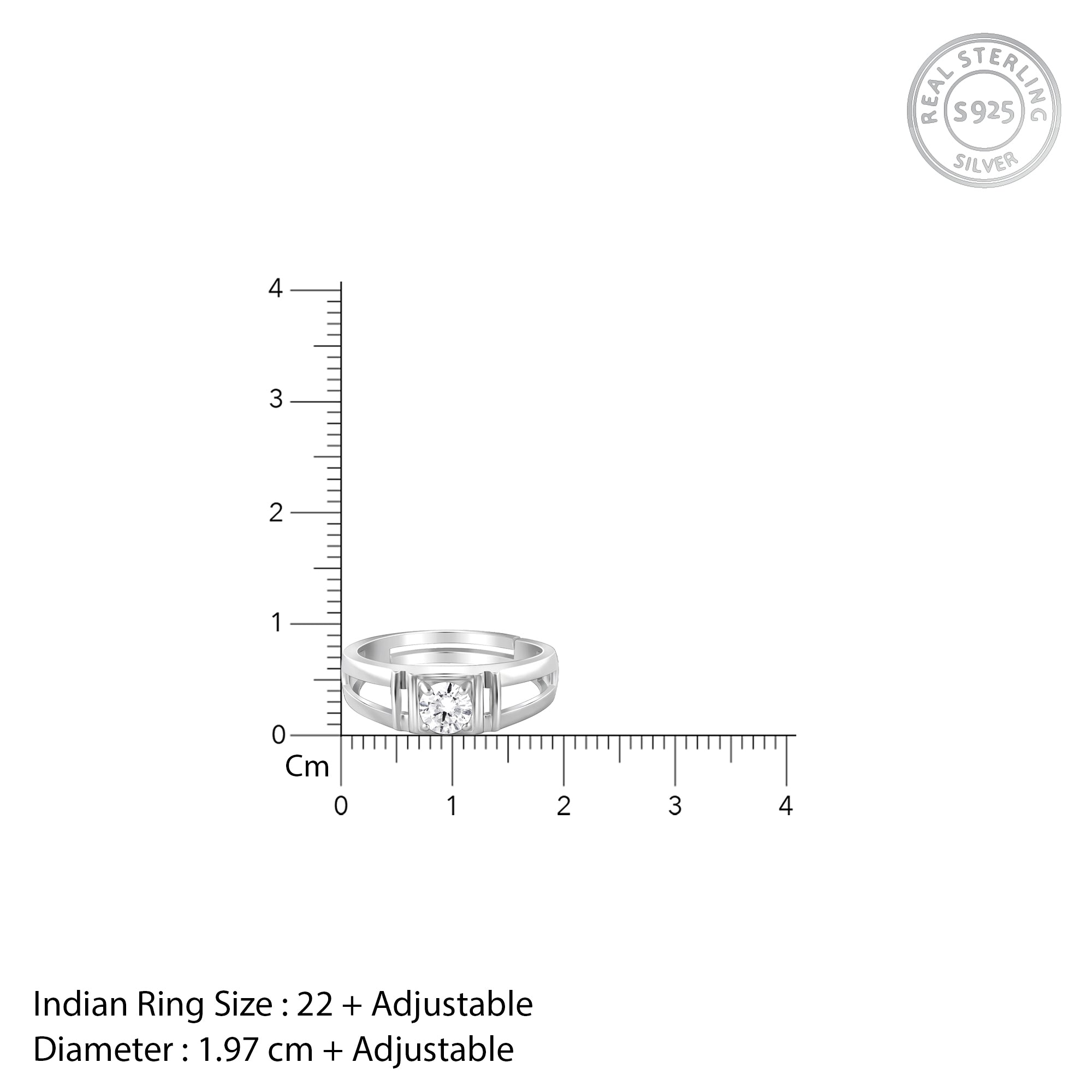 Silver Rock-Solid Ring For Him - Image 1