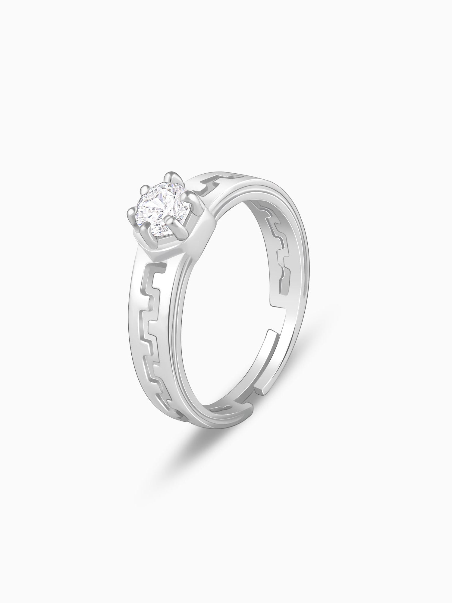 Silver Classic Zircon Ring For Him