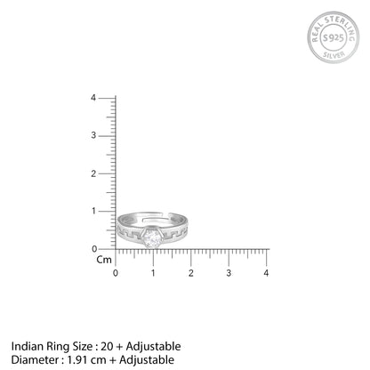 Silver Classic Zircon Ring For Him