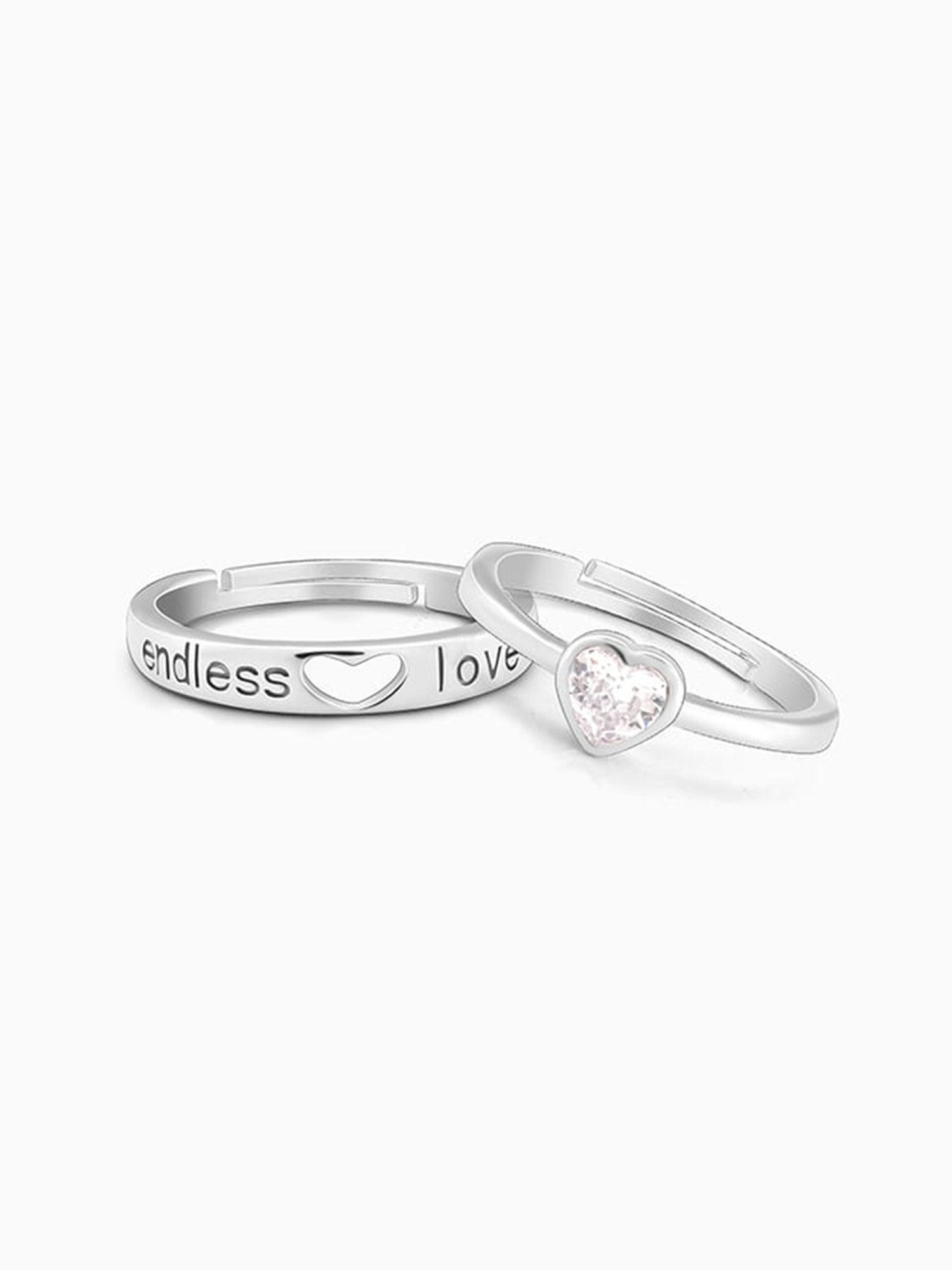 Silver Endless Love Couple Band