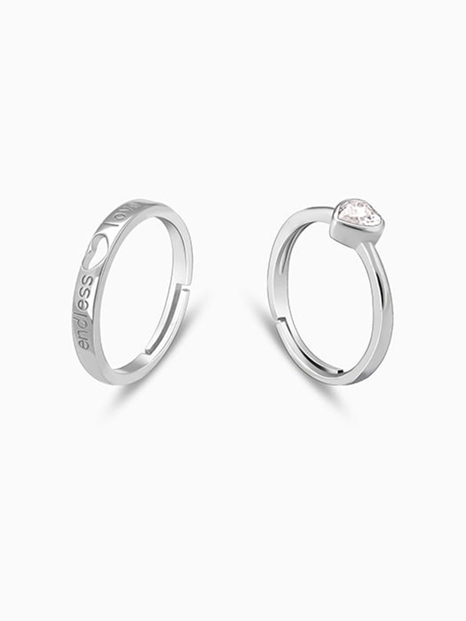 Silver Endless Love Couple Band