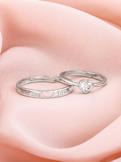 Silver Endless Love Couple Band