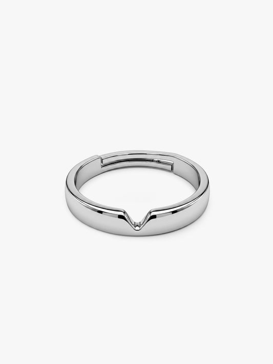 Silver Classic V Ring For Him