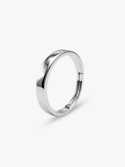 Silver Classic V Ring For Him