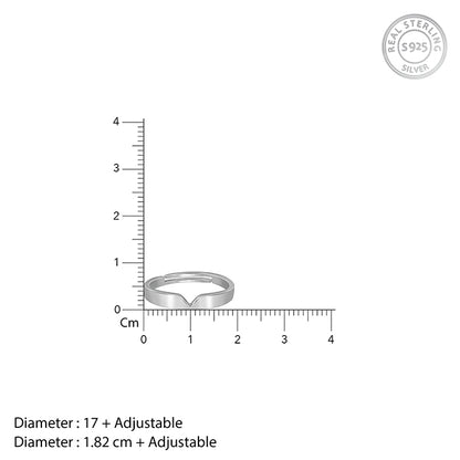 Silver Classic V Ring For Him