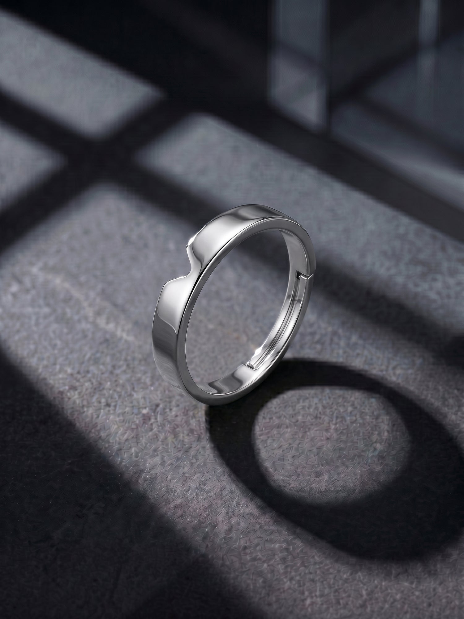 Silver Classic V Ring For Him