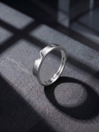 Silver Classic V Ring For Him