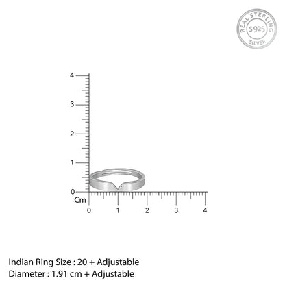 Silver Classic V Ring For Him