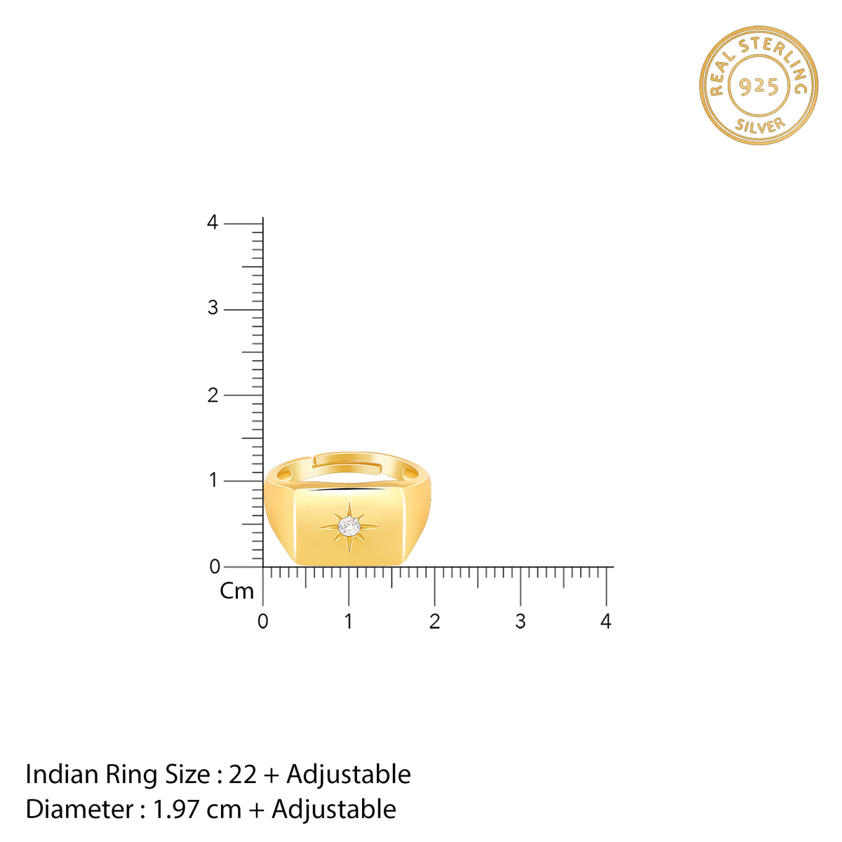 Golden Rise Star Signet Ring For Him