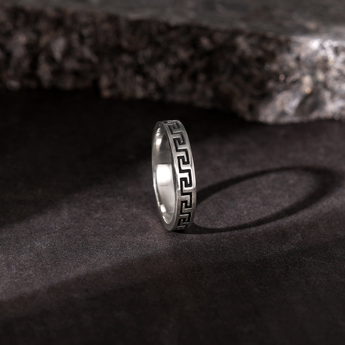 Oxidised Silver Mystique Ring For Him