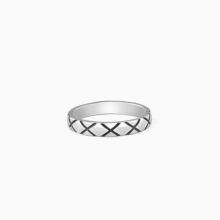 Oxidised Silver Rider Edge Ring For Him - Image 1