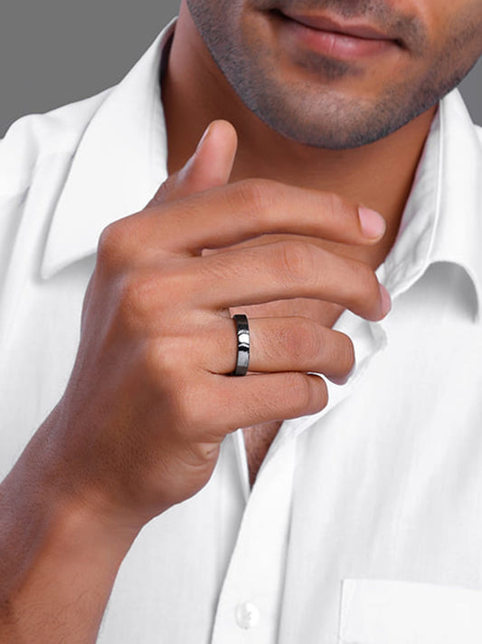 Black Rhodium Daring Ring For Him