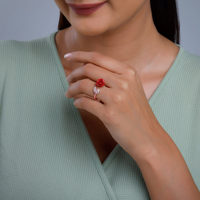 Rose Gold My Floral Ring - view 2