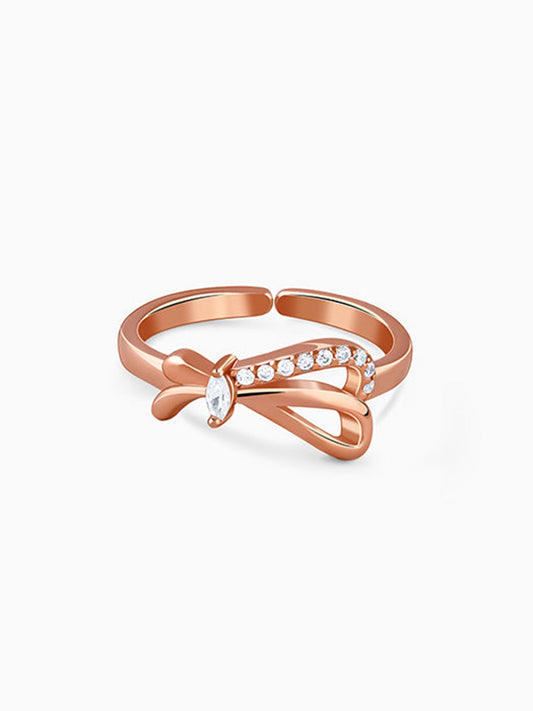 Rose Gold Sparkling Knotted Ring (Size 11)