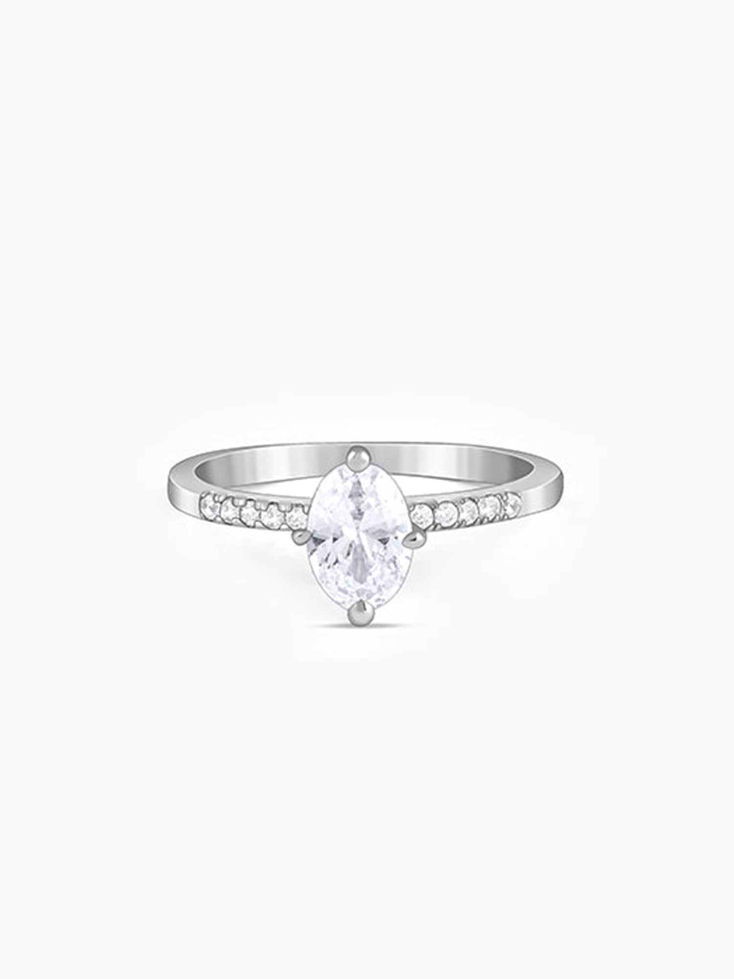 Silver Moonlit Marquise Ring